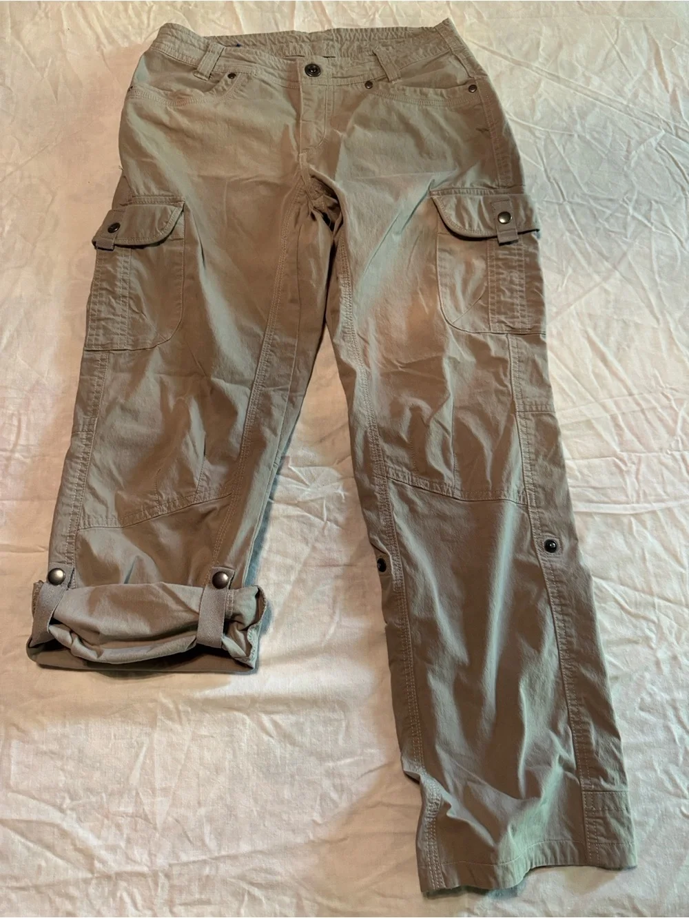 KÜHL Roll-Up Pants Khaki Hiking Camping Cargo Size 2 Short